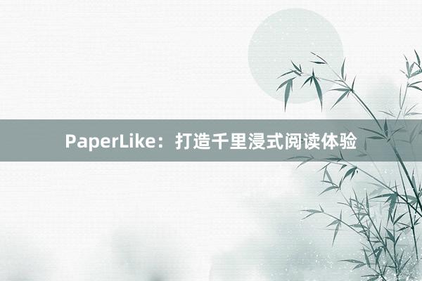 PaperLike：打造千里浸式阅读体验